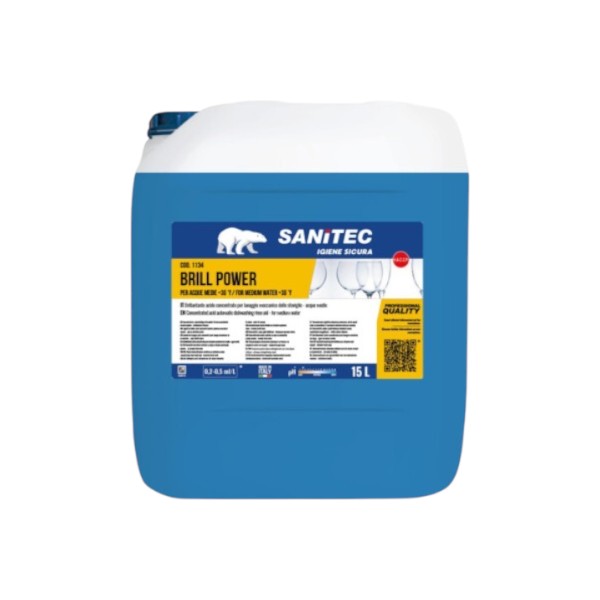 Sanitec Brill Power Όξινο Στεγνωτικό Πλυντηρίου Πιάτων Για Μαλακά-Μέτρια Νερά 15L Sanitec Brill Power Όξινο Στεγνωτικό Πλυντηρίου Πιάτων Για Μαλακά-Μέτρια Νερά 15L