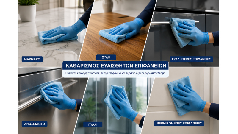 Καθαρισμός Ευαίσθητων Επιφανειών – Πώς Επιλέγουμε το Σωστό Καθαριστικό 