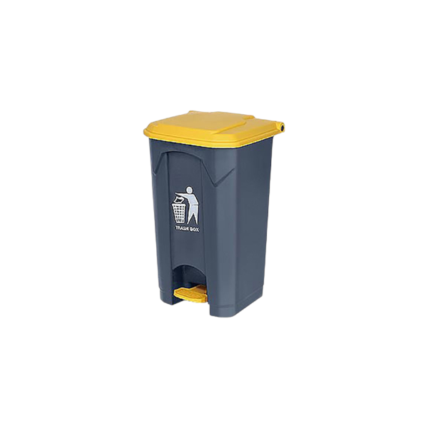 Κάδος 45L με πεντάλ trash box κίτρινος
