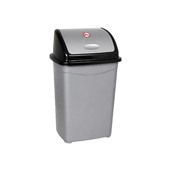 Κάδος 30L ανθρακί-μαύρο με καπάκι push