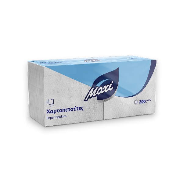 Χαρτοπετσέτα  Maxi 1Φ Λευκή 28x30cm – 200 Τεμάχια
