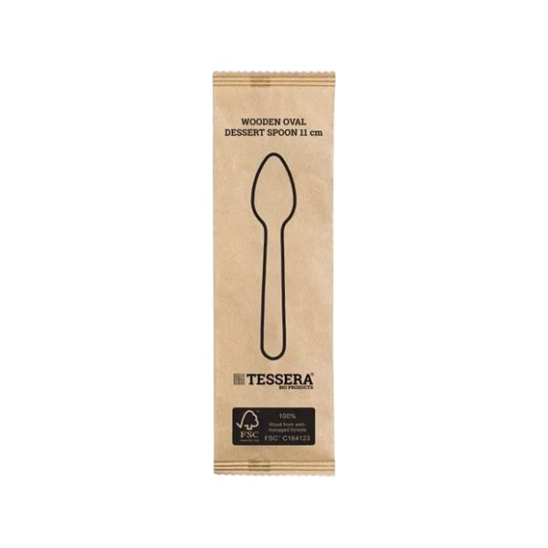 Ξύλινα Κουταλάκια (Οβάλ) 11cm Συσκευασμένα 1/1 10x100τεμ