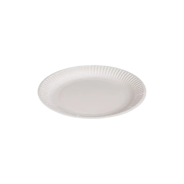 Στρογγυλά Χάρτινα Πιάτα Λευκά 18cm 10τεμ