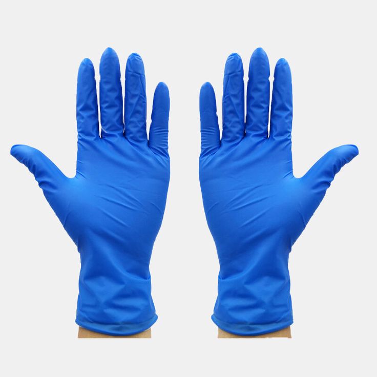 Γάντια νιτριλίου μπλε χωρίς πούδρα